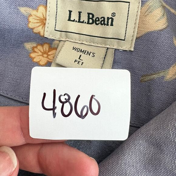 L.L. BEAN Women's Corduroy Collar Floral Barn Chore Jacket Size L - Picture 6 of 7